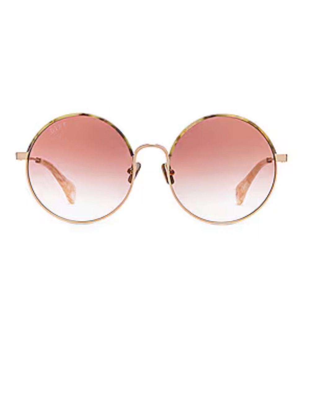 Diff Eyewear Rose Gold Frame Sunglasses with Pink Gradient Lenses